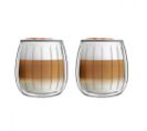 Lot De 2 Verres Double Paroi Striés 250ml Transparent