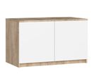 Surmeuble Pour Armoire S90 Chêne Sonoma 90 Cm 2 Portes Façade Blanche 2 Étagères 90x51x55 Cm