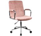 Chaise Pivotante à Roulettes Velour Fd24 Rose