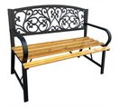 Banc De Jardin Noir Nerina Avec Bois Laqué Et Pieds En Fonte