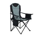 Chaise De Camping Confortable Fotyn Avec Porte-gobelet Et Glacière En Noir Avec Gris