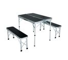 Table De Camping Avec 2 Bancs Pliants En Noir