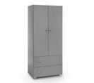 Armoire 2 Portes 2 Tiroirs Pauline - Gris