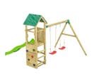 Structure De Jeux En Bois Avec Toboggan Et Balançoire Double Charly