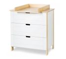 Iwo Commode à Langer Avec Plan à Langer Amovible Et 3 Tiroirs    Blanc / Bois