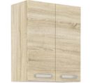 Meuble Haut 2 Portes Battantes - Décor Chêne Sonoma - L 60 Cm X P 31,6 X H 72 Cm - Lassen