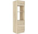 Meuble Colonne Four 2 Portes Battantes - Décor Chene Sonoma - L 60 X P 57 X H 210 Cm - Lassen