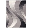 Tapis De Salon Chambre Rectangle Gris Argent Noir Vagues Fin Dream 140 X 200 Cm