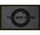 Tapis Anti-poussière "you Are Here" En Polyamide Coloris Gris - Dim : 40 X 60 Cm