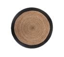 Tapis Rond En Jute Naturel Et Noir - Diamètre : 120 Cm