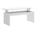 Table Basse Modulable Coloris Blanc Brillant - Longueur 102 X Profondeur 50 X Hauteur 43 Cm