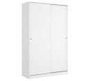 Armoire À Portes Coulissantes Coloris Blanc Brillant - L. 120 X P. 50 X H. 204 Cm