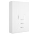 Armoire Placard Meuble De Rangement coloris blanc Brillant - l. 135 X P. 52 X H. 204 Cm