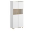 Meuble De Rangement Coloris Blanc/naturel - Longueur 79 X Profondeur 40 X Hauteur 188 Cm