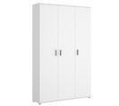 Armoire De Rangement 3 Portes Coloris Blanc - Longueur 116 X Profondeur 35 X Hauteur 190 Cm