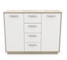 Buffet Coloris Chêne Kronberg / Blanc - Longueur 109 X Profondeur 36 X Hauteur 86 Cm