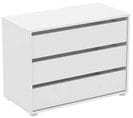 Commode De 3 Tiroirs Coloris Blanc Mat - Dim : 79,6 X 58,1 X 39,6 Cm