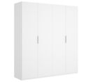 Armoire Placard Meuble De Rangement Coloris Blanc Brillant - L. 180 X P. 52 X H. 204 Cm