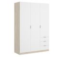 Armoire Placard Meuble De Rangement Coloris Naturel/blanc - L. 121 X P. 52 X H. 184 Cm