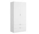 Armoire Placard Meuble De Rangement Coloris Blanc - Longueur 81 X Hauteur 184 X Profondeur 52 Cm