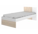 Lit Enfant 90 X 190 Cm Coloris Blanc /chêne - Longueur 97 X Hauteur 79 X Profondeur 196 Cm