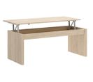 Table Basse Modulable Coloris Naturel - Longueur 102 X Profondeur 50 X Hauteur 43 Cm