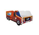 Lit Enfant Camion Modèle Grand Camion Rouge + Matelas - 70x140 Cm