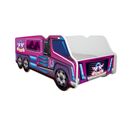 Lit Enfant Camion Modèle Poney Rose + Matelas - 70x140 Cm