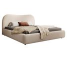 Lit Coffre Avec Tête De Lit 140x200 Cm Simsalo En Bouclette Beige