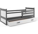 Lit Enfant Rico 190x80 Avec Matelas Sommier Et Tiroir En Gris+blanc