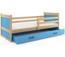 Lit Enfant Rico 190x90 Avec Matelas Sommier Et Tiroir En Pin+bleu