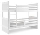 Lit Superposé Rico 190x90 Blanc Avec Sommiers (sans Matelas)