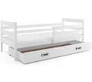 Lit Enfant Eryk 190x80 Avec Sommier, Matelas Et Tiroir En Blanc+blanc