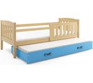 Lit Gigogne Quba 190x80 Avec Sommiers Et Matelas En Pin+bleu