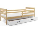 Lit Enfant Eryk 200x90 Avec Sommier, Matelas Et Tiroir En Pin+blanc