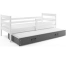 Lit Gigogne Eryk 190x80 Avec Sommiers Et Matelas En Blanc+gris