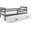 Lit Gigogne Eryk 190x80 Avec Sommiers Et Matelas En Gris+blanc