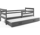 Lit Gigogne Eryk 190x80 Avec Sommiers Et Matelas En Gris+gris