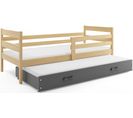 Lit Gigogne Eryk 190x90 Avec Sommiers Et Matelas En Pin+gris