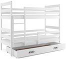 Lit Superposé Eryk 160x80 Avec Matelas Sommiers Et Tiroir En Blanc+blanc