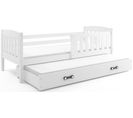 Lit Gigogne Quba 190x80 Avec Sommiers Et Matelas En Blanc+blanc