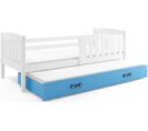 Lit Gigogne Quba 190x80 Avec Sommiers Et Matelas En Blanc+bleu