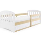 Lit Enfant Classic 80x160 Avec Sommier à Lattes Et Coffre Sous Le Lit (bois) façade interchangeable