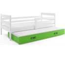 Lit Gigogne Eryk 190x90 Avec Sommiers Et Matelas En Blanc+vert