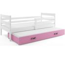 Lit Gigogne Eryk 190x80 Avec Sommiers Et Matelas En Blanc+rose