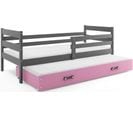 Lit Gigogne Eryk 190x80 Avec Sommiers Et Matelas En Gris+rose