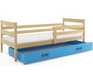 Lit Enfant Eryk 200x90 Avec Sommier, Matelas Et Tiroir En Pin+bleu