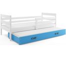 Lit Gigogne Eryk 200x90 Avec Sommiers Et Matelas En Blanc+bleu