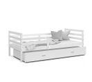 Lit Enfant Milo 90x190 Blanc - Blanc Livré Avec Sommiers, Tiroir Et Matelas En Mousse De 7cm