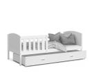 Lit Enfant Tomy 90x190 Blanc - Blanc Livré Avec Sommiers, Tiroir Et Matelas En Mousse De 7cm